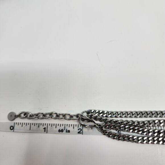 Stella and Dot Tessa Fringe Long Necklace Silver Tone Adjustable Statement Chain - Picture 6 of 6